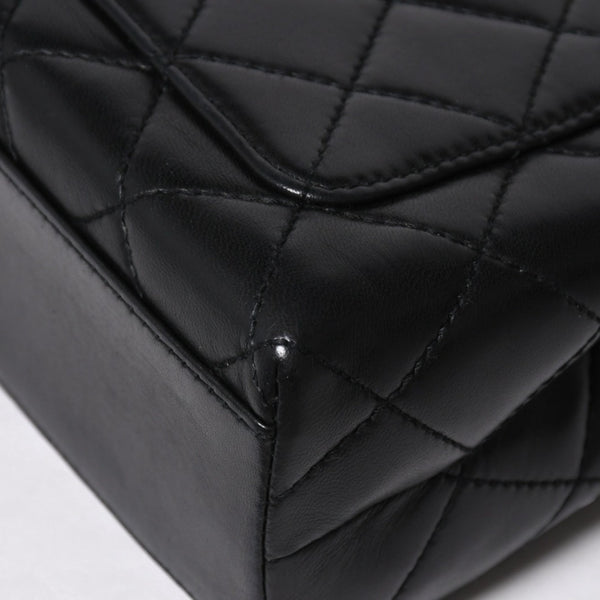 極美品 CHANEL シャネル ケリー型 ハンドバッグ トップハンドル 5番台 ラムスキン ブラック ゴールド金具 中古 4a009170