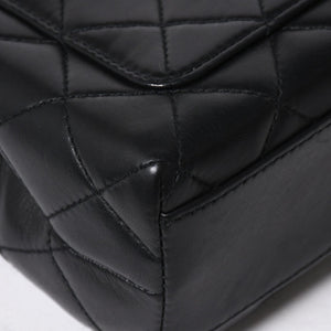 極美品 CHANEL シャネル ケリー型 ハンドバッグ トップハンドル 5番台 ラムスキン ブラック ゴールド金具 中古 4a009170