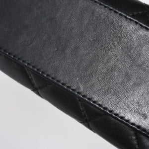 極美品 CHANEL シャネル ケリー型 ハンドバッグ トップハンドル 5番台 ラムスキン ブラック ゴールド金具 中古 4a009170
