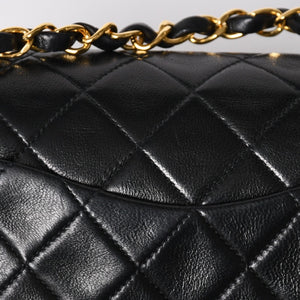 極美品 CHANEL シャネル マトラッセ23 Wフラップ Wチェーンショルダーバッグ 2番台 ココマーク ラムスキン ブラック 中古 4a009159