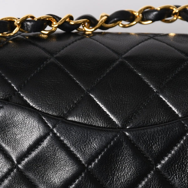 極美品 CHANEL シャネル マトラッセ23 Wフラップ Wチェーンショルダーバッグ 2番台 ココマーク ラムスキン ブラック 中古 4a009159