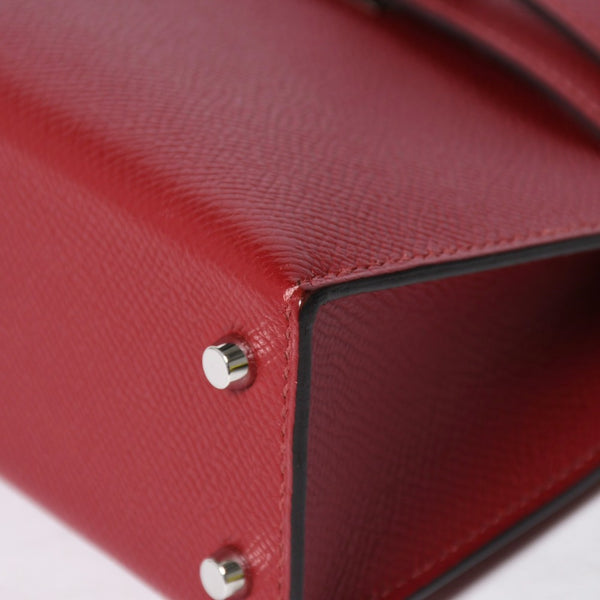極美品 HERMES エルメス Mini Kelly2 ミニケリー2 ミニハンドバッグ ルージュアッシュ ヴォーエプソン Z刻印 シルバー金具 中古 4a009162