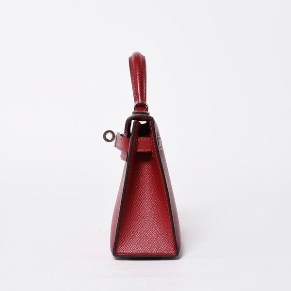 極美品 HERMES エルメス Mini Kelly2 ミニケリー2 ミニハンドバッグ ルージュアッシュ ヴォーエプソン Z刻印 シルバー金具 中古 4a009162