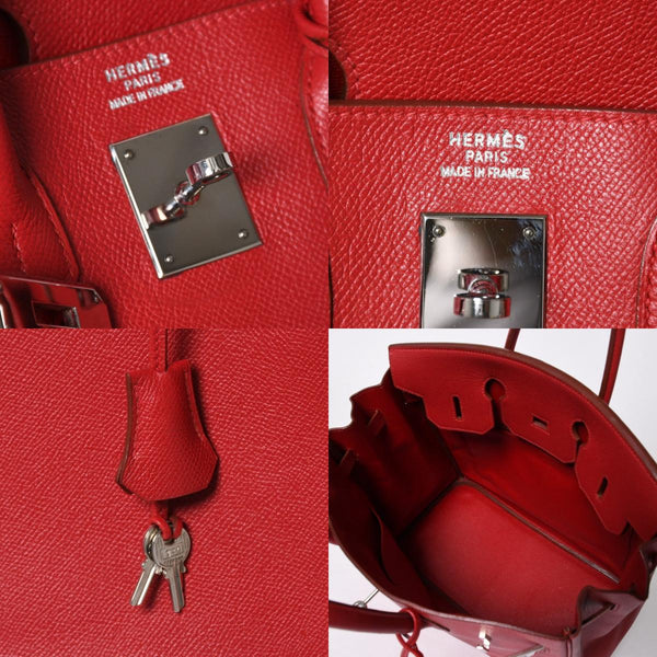 極美品 HERMES エルメス Haut a Courroies 32 オータクロア 32 ハンドバッグ ルージュカザック クシュベル □D刻 SV金具 内縫い 中古 4a009151