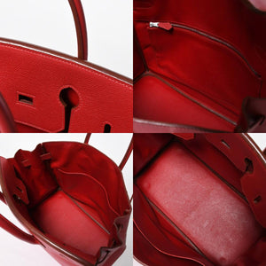 極美品 HERMES エルメス Haut a Courroies 32 オータクロア 32 ハンドバッグ ルージュカザック クシュベル □D刻 SV金具 内縫い 中古 4a009151