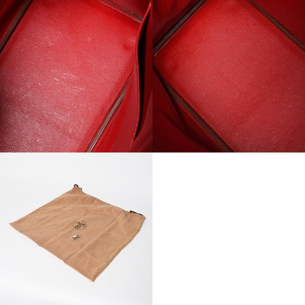 極美品 HERMES エルメス Haut a Courroies 32 オータクロア 32 ハンドバッグ ルージュカザック クシュベル □D刻 SV金具 内縫い 中古 4a009151
