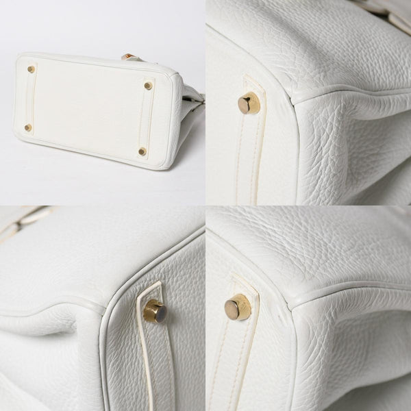 HERMES エルメス BIRKIN バーキン30 ハンドバッグ ホワイト トリヨンクレマンス ゴールド金具 ◻︎O刻印 美品 中古 4a009164