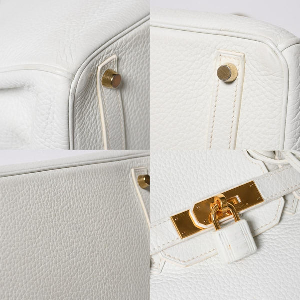 HERMES エルメス BIRKIN バーキン30 ハンドバッグ ホワイト トリヨンクレマンス ゴールド金具 ◻︎O刻印 美品 中古 4a009164
