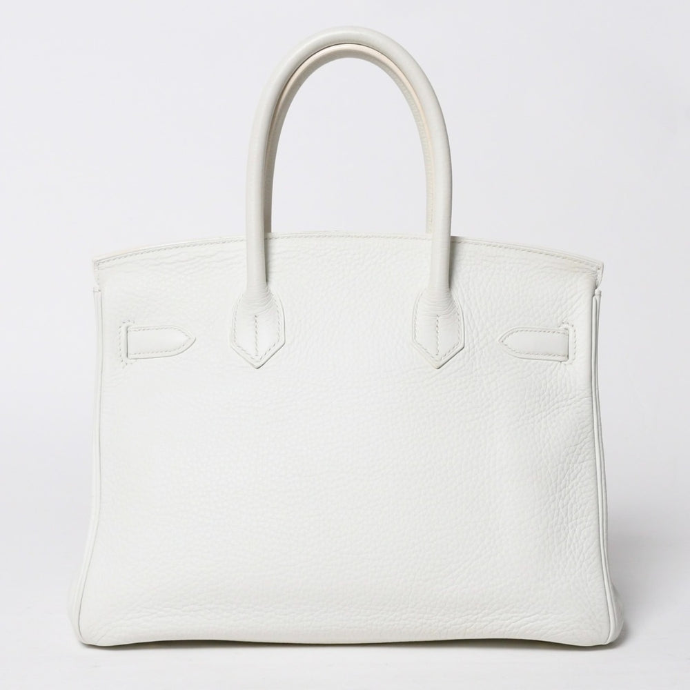 HERMES Birkin 30 handbag, white, Taurillon Clemence leather, gold hardware. ◻*O stamp, excellent condition, pre-owned, 4a009164