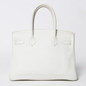 HERMES エルメス BIRKIN バーキン30 ハンドバッグ ホワイト トリヨンクレマンス ゴールド金具 ◻︎O刻印 美品 中古 4a009164