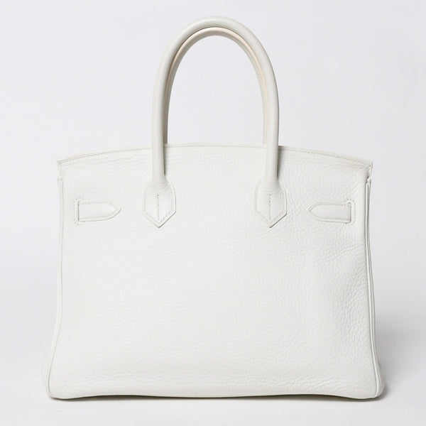 HERMES エルメス BIRKIN バーキン30 ハンドバッグ ホワイト トリヨンクレマンス ゴールド金具 ◻︎O刻印 美品 中古 4a009164