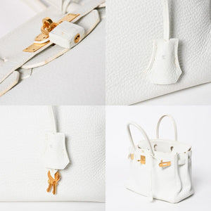 HERMES エルメス BIRKIN バーキン30 ハンドバッグ ホワイト トリヨンクレマンス ゴールド金具 ◻︎O刻印 美品 中古 4a009164