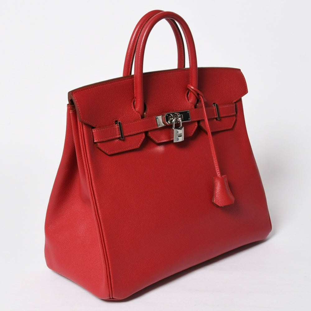Very Good Condition HERMES Haut a Courroies 32 Haut a Courroies 32 Handbag Rouge Cazac Couchevel □D Engraved SV Hardware Inner Sewing Used 4a009151