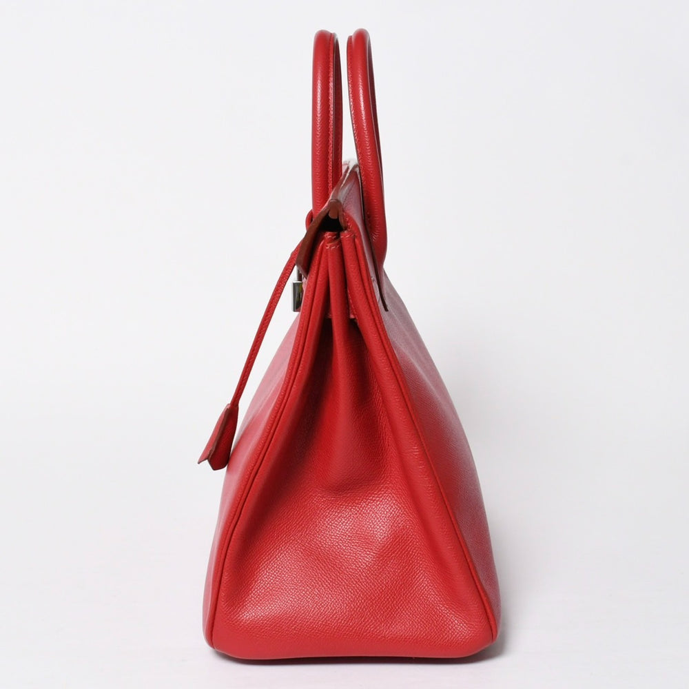 Very Good Condition HERMES Haut a Courroies 32 Haut a Courroies 32 Handbag Rouge Cazac Couchevel □D Engraved SV Hardware Inner Sewing Used 4a009151