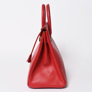 極美品 HERMES エルメス Haut a Courroies 32 オータクロア 32 ハンドバッグ ルージュカザック クシュベル □D刻 SV金具 内縫い 中古 4a009151