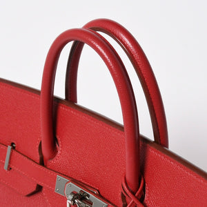 極美品 HERMES エルメス Haut a Courroies 32 オータクロア 32 ハンドバッグ ルージュカザック クシュベル □D刻 SV金具 内縫い 中古 4a009151