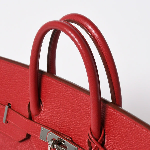 極美品 HERMES エルメス Haut a Courroies 32 オータクロア 32 ハンドバッグ ルージュカザック クシュベル □D刻 SV金具 内縫い 中古 4a009151