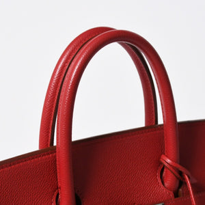 極美品 HERMES エルメス Haut a Courroies 32 オータクロア 32 ハンドバッグ ルージュカザック クシュベル □D刻 SV金具 内縫い 中古 4a009151