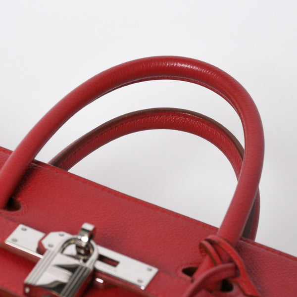極美品 HERMES エルメス Haut a Courroies 32 オータクロア 32 ハンドバッグ ルージュカザック クシュベル □D刻 SV金具 内縫い 中古 4a009151