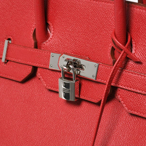 極美品 HERMES エルメス Haut a Courroies 32 オータクロア 32 ハンドバッグ ルージュカザック クシュベル □D刻 SV金具 内縫い 中古 4a009151