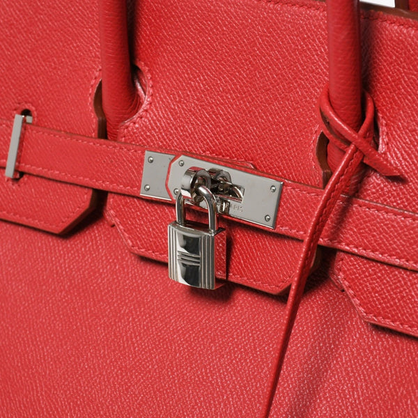 極美品 HERMES エルメス Haut a Courroies 32 オータクロア 32 ハンドバッグ ルージュカザック クシュベル □D刻 SV金具 内縫い 中古 4a009151
