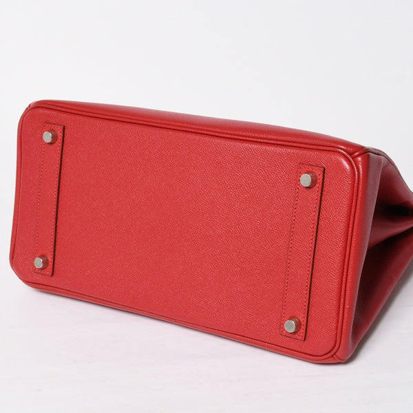 極美品 HERMES エルメス Haut a Courroies 32 オータクロア 32 ハンドバッグ ルージュカザック クシュベル □D刻 SV金具 内縫い 中古 4a009151
