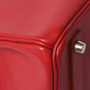 極美品 HERMES エルメス Haut a Courroies 32 オータクロア 32 ハンドバッグ ルージュカザック クシュベル □D刻 SV金具 内縫い 中古 4a009151