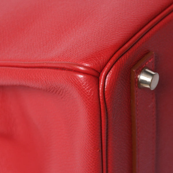 極美品 HERMES エルメス Haut a Courroies 32 オータクロア 32 ハンドバッグ ルージュカザック クシュベル □D刻 SV金具 内縫い 中古 4a009151