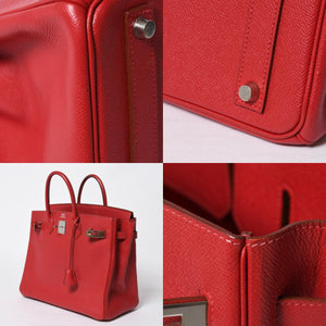 極美品 HERMES エルメス Haut a Courroies 32 オータクロア 32 ハンドバッグ ルージュカザック クシュベル □D刻 SV金具 内縫い 中古 4a009151