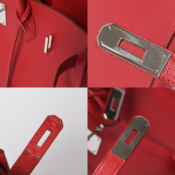 極美品 HERMES エルメス Haut a Courroies 32 オータクロア 32 ハンドバッグ ルージュカザック クシュベル □D刻 SV金具 内縫い 中古 4a009151