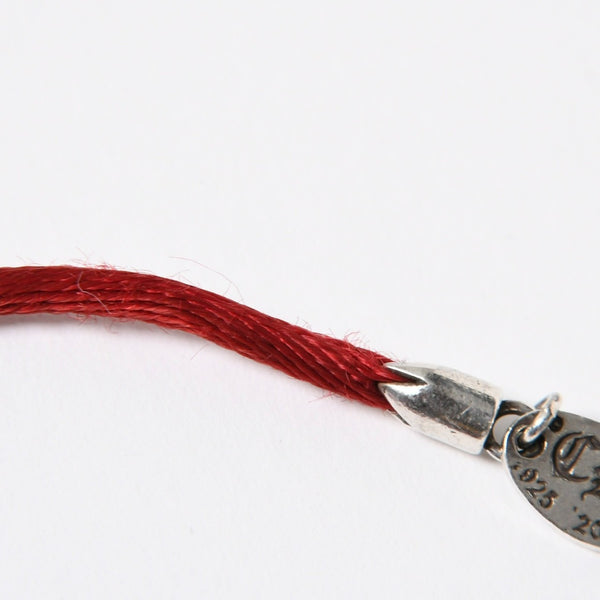Very good condition CHROME HEARTS KZ bracelet satin cord silver 925 red silver hardware used 4a009195