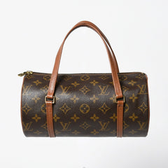 極美品 LOUIS VUITTON ルイヴィトン パピヨン26 ハンドバッグ M51366 モノグラム ブラウン レザー ゴールド金具 旧型 中古 4a009611