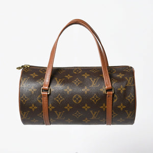極美品 LOUIS VUITTON ルイヴィトン パピヨン26 ハンドバッグ M51366 モノグラム ブラウン レザー ゴールド金具 旧型 中古 4a009611