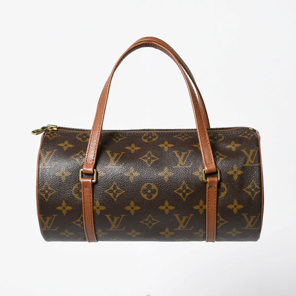 極美品 LOUIS VUITTON ルイヴィトン パピヨン26 ハンドバッグ M51366 モノグラム ブラウン レザー ゴールド金具 旧型 中古 4a009611