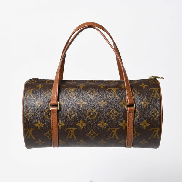 極美品 LOUIS VUITTON ルイヴィトン パピヨン26 ハンドバッグ M51366 モノグラム ブラウン レザー ゴールド金具 旧型 中古 4a009611