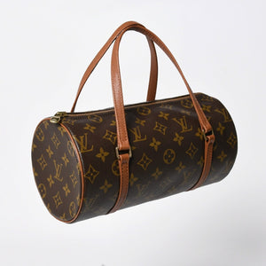 極美品 LOUIS VUITTON ルイヴィトン パピヨン26 ハンドバッグ M51366 モノグラム ブラウン レザー ゴールド金具 旧型 中古 4a009611
