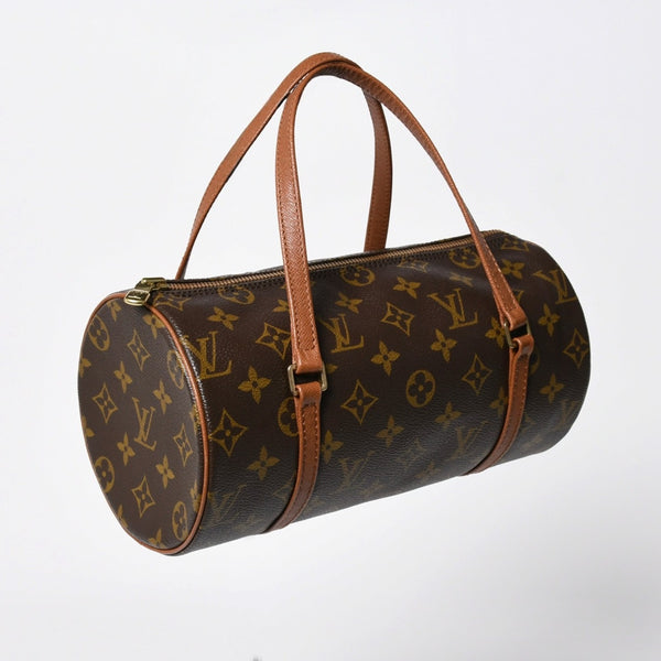 極美品 LOUIS VUITTON ルイヴィトン パピヨン26 ハンドバッグ M51366 モノグラム ブラウン レザー ゴールド金具 旧型 中古 4a009611