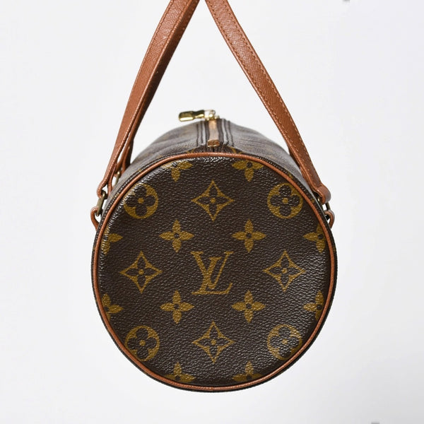 極美品 LOUIS VUITTON ルイヴィトン パピヨン26 ハンドバッグ M51366 モノグラム ブラウン レザー ゴールド金具 旧型 中古 4a009611