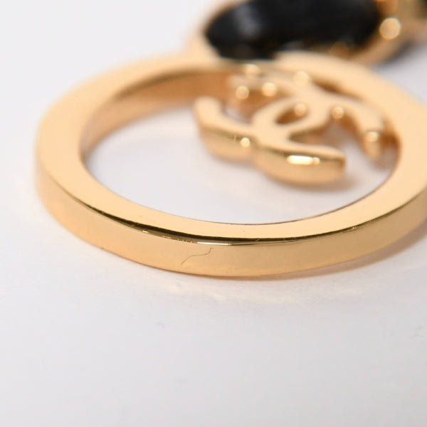 極美品 CHANEL シャネル チェーンネックレス 重量約43.85g B24C刻印 ココマーク レザー メタル ゴールド ブラック 中古 4a009168