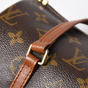 極美品 LOUIS VUITTON ルイヴィトン パピヨン26 ハンドバッグ M51366 モノグラム ブラウン レザー ゴールド金具 旧型 中古 4a009611