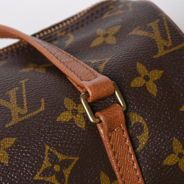 極美品 LOUIS VUITTON ルイヴィトン パピヨン26 ハンドバッグ M51366 モノグラム ブラウン レザー ゴールド金具 旧型 中古 4a009611