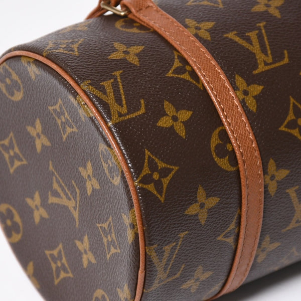 極美品 LOUIS VUITTON ルイヴィトン パピヨン26 ハンドバッグ M51366 モノグラム ブラウン レザー ゴールド金具 旧型 中古 4a009611