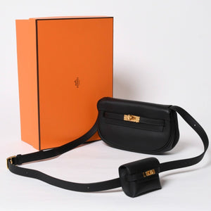 新品同様 HERMES エルメス Kelly Move ケリームーヴ ショルダーバッグ B刻印 ノワール スイフト バナナケリー 2023年製 GD金具 中古 4a009149