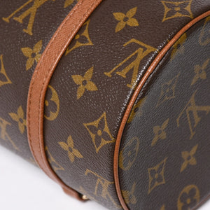 極美品 LOUIS VUITTON ルイヴィトン パピヨン26 ハンドバッグ M51366 モノグラム ブラウン レザー ゴールド金具 旧型 中古 4a009611