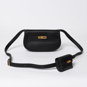 新品同様 HERMES エルメス Kelly Move ケリームーヴ ショルダーバッグ B刻印 ノワール スイフト バナナケリー 2023年製 GD金具 中古 4a009149