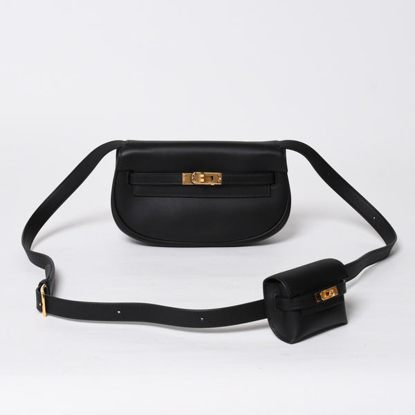 新品同様 HERMES エルメス Kelly Move ケリームーヴ ショルダーバッグ B刻印 ノワール スイフト バナナケリー 2023年製 GD金具 中古 4a009149