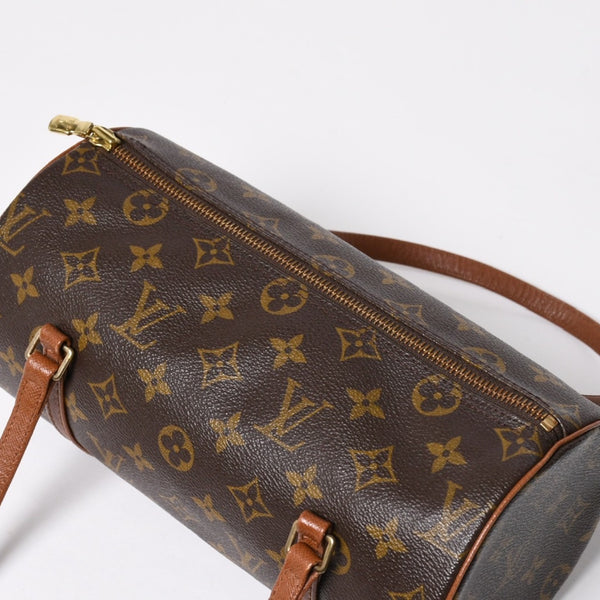 極美品 LOUIS VUITTON ルイヴィトン パピヨン26 ハンドバッグ M51366 モノグラム ブラウン レザー ゴールド金具 旧型 中古 4a009611