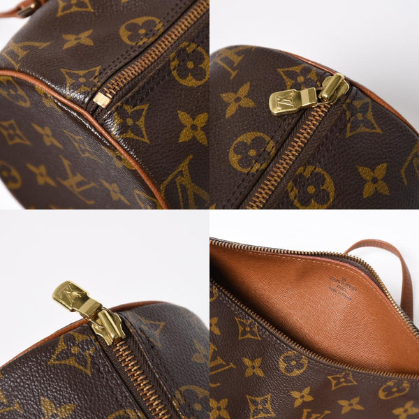 極美品 LOUIS VUITTON ルイヴィトン パピヨン26 ハンドバッグ M51366 モノグラム ブラウン レザー ゴールド金具 旧型 中古 4a009611