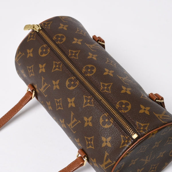極美品 LOUIS VUITTON ルイヴィトン パピヨン26 ハンドバッグ M51366 モノグラム ブラウン レザー ゴールド金具 旧型 中古 4a009612