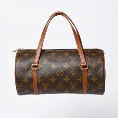 極美品 LOUIS VUITTON ルイヴィトン パピヨン26 ハンドバッグ M51366 モノグラム ブラウン レザー ゴールド金具 旧型 中古 4a009612